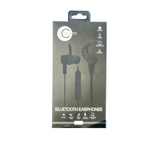 ICONCEPTS WIRELESS BLUETOOTH EARPHONES  (NEW IN BOX) ANDROID IPHONE IPOD MP3 TAB - Picture 1 of 3